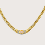 Bella Necklace in Gold Rose Quartz - Raena Stones