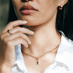 Lila Necklace Gold Red - Cadena Jewellery