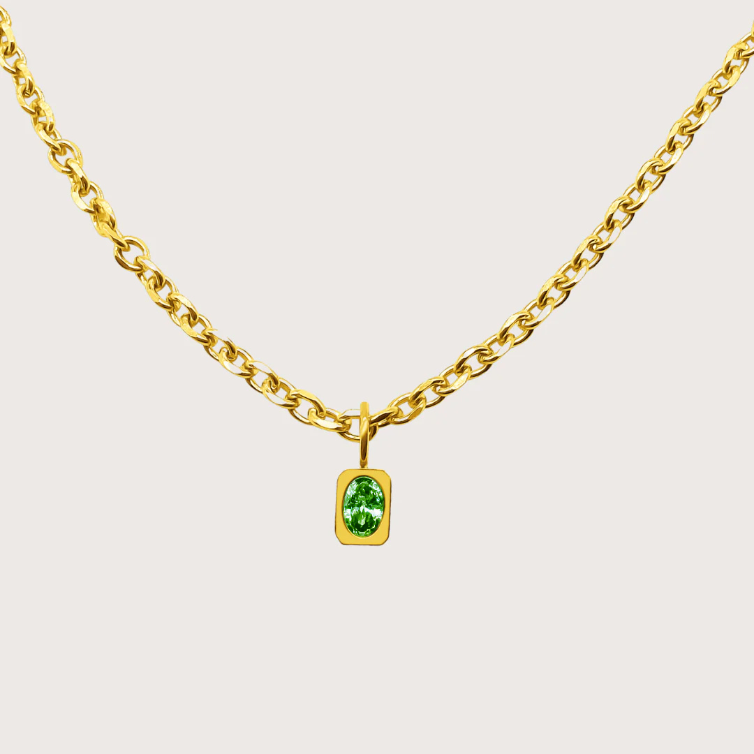 F‍ree Zaria Necklace in Green - Raena Stones