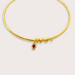 Rachelle Necklace in Gold Red - Raena Stones