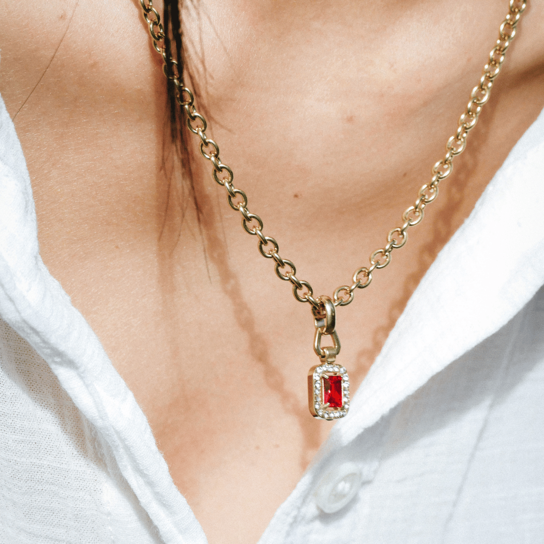 Lila Necklace Gold Red - Cadena Jewellery