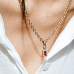 Lila Necklace Gold Red - Cadena Jewellery