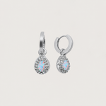 Bella Drop Earrings in Silver Opal - Raena Stones