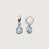 Bella Drop Earrings in Silver Opal - Raena Stones