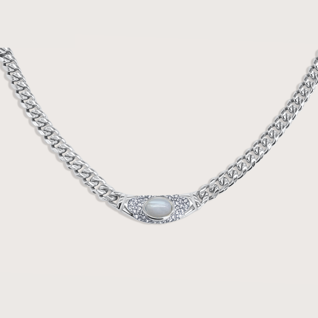 ‍Free Bella Necklace in Silver Moonstone - Raena Stones