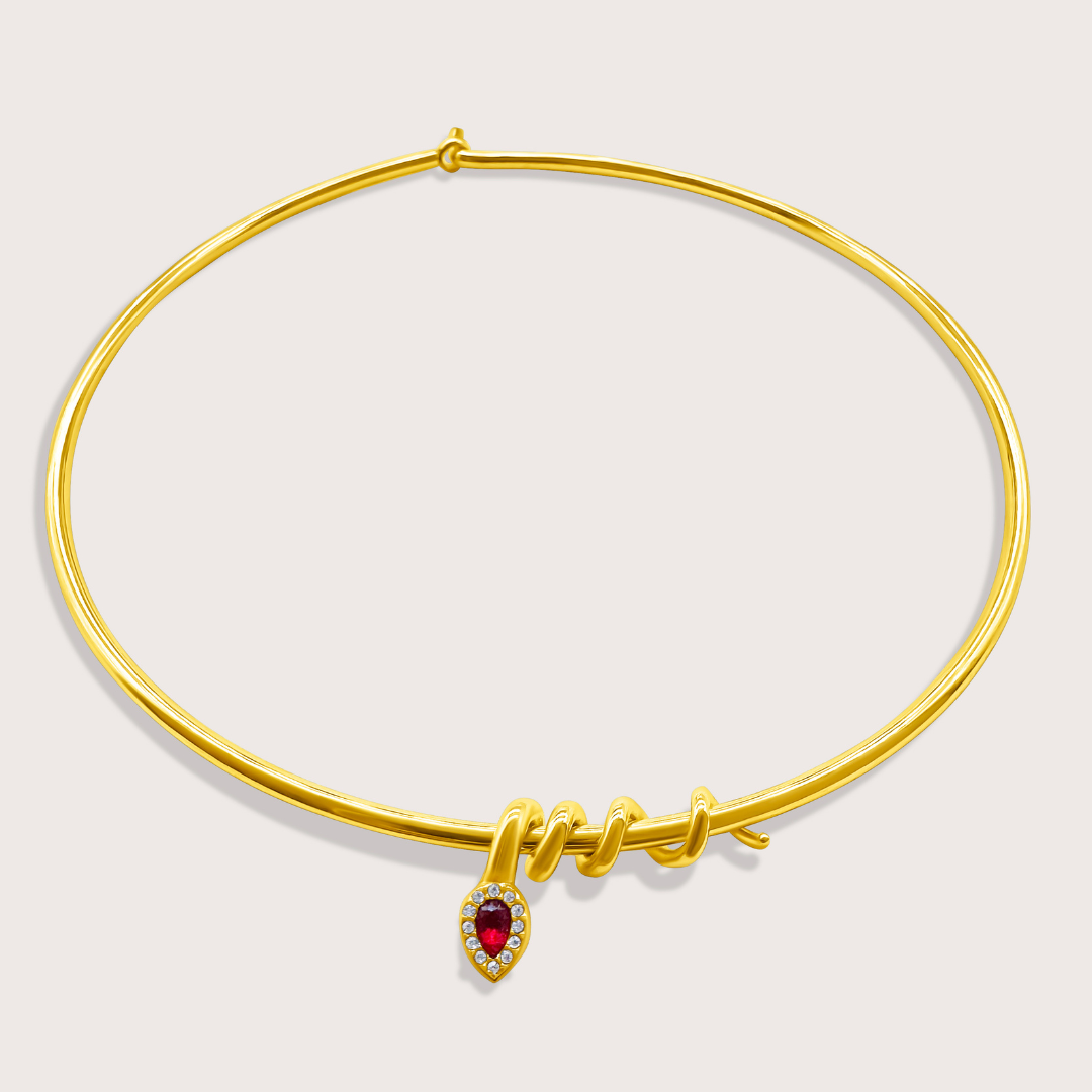 Rachelle Necklace in Gold Red - Raena Stones