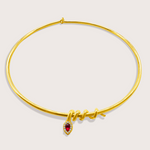 Rachelle Necklace in Gold Red - Raena Stones