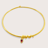 Rachelle Necklace in Gold Red - Raena Stones