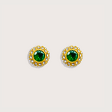 Bella Studs in Gold Green