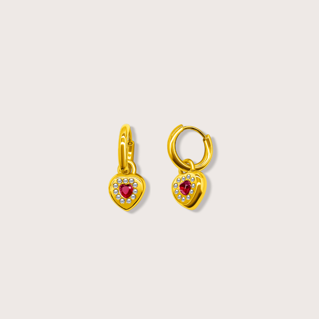 Bella Heart Drop Earrings - Cadena Jewellery