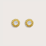 Bella Studs in Gold White