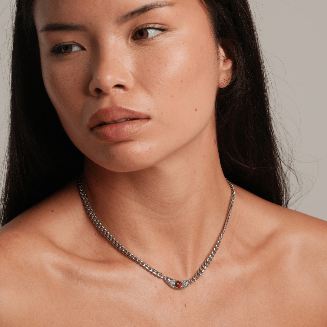 Bella Necklace in Silver - Raena Stones