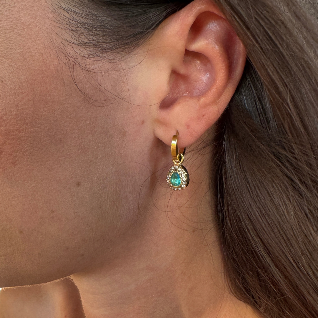 Bella Drop Earrings in Gold - Raena Stones