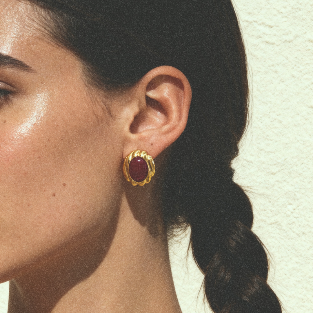 Celine Earrings in Gold - Raena Stones