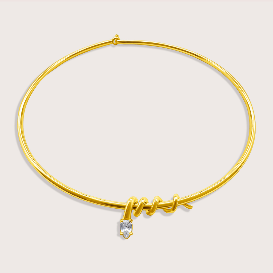 Rachelle Necklace in Gold White - Raena Stones