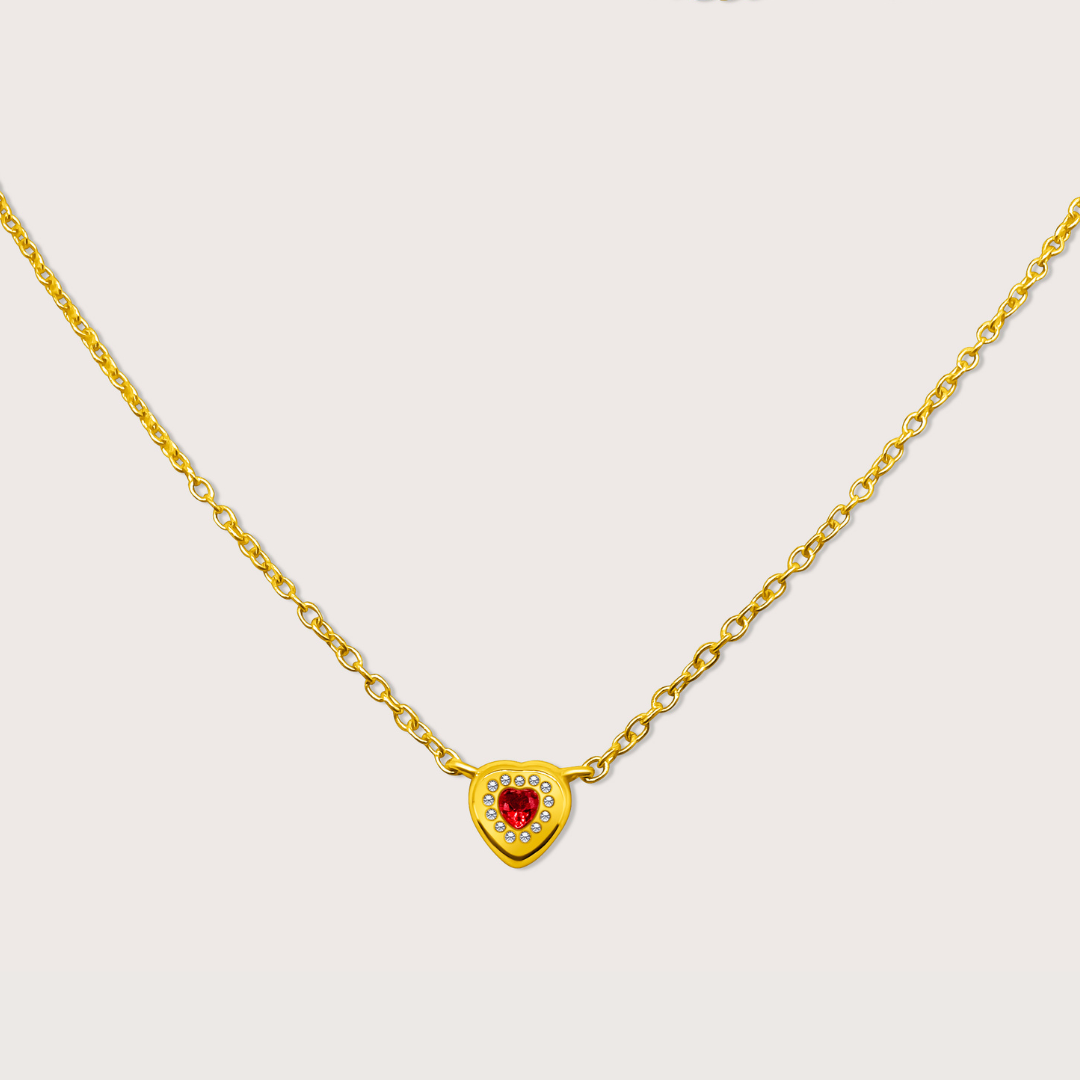 Medina Heart Necklace (Red) - Cadena Jewellery