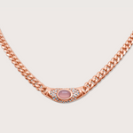 Bella Necklace in Rose Gold Rose Quartz - Raena Stones