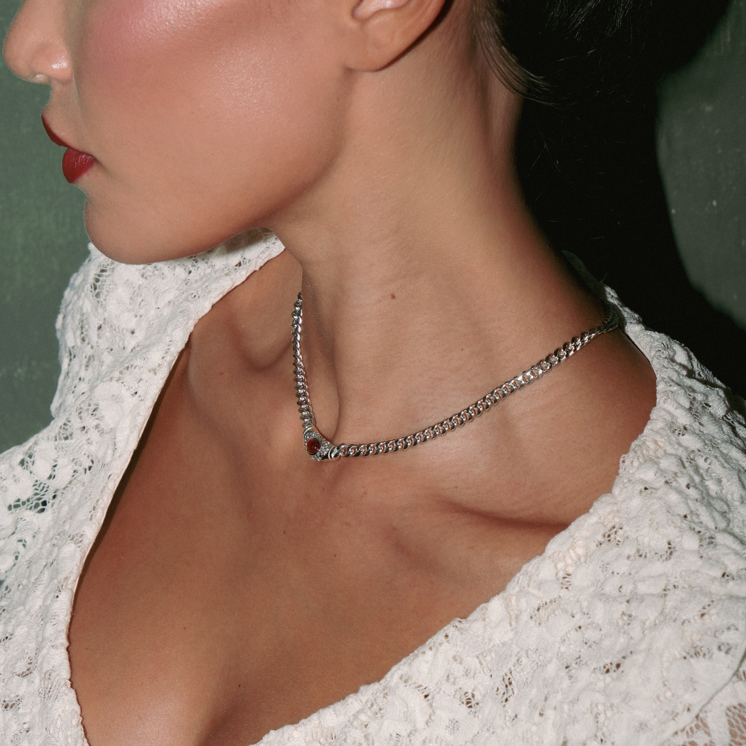 Bella Necklace in Silver - Raena Stones