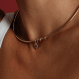 Rachelle Necklace in Gold Red - Raena Stones