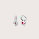 Bella Heart Drop Earrings in Silver - Raena Stones