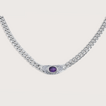 Bella Necklace in Silver Amethyst - Raena Stones