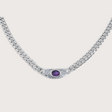 Bella Necklace in Silver Amethyst - Raena Stones