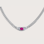 Bella Necklace in Silver Rose Ruby - Raena Stones