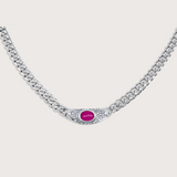 Bella Necklace in Silver Rose Ruby - Raena Stones