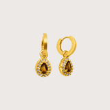 Bella Drop Earrings in Gold Tiger Eye