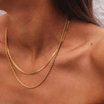 Herringbone & Rope Layered Necklace - Cadena Jewellery