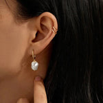 Hoop Pearl Earrings - Cadena Jewellery