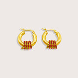 Luna Hoops in Gold Red