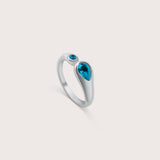 Sandia Ring in Silver Aqua