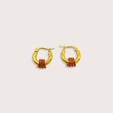 Luna Hoops in Gold Red