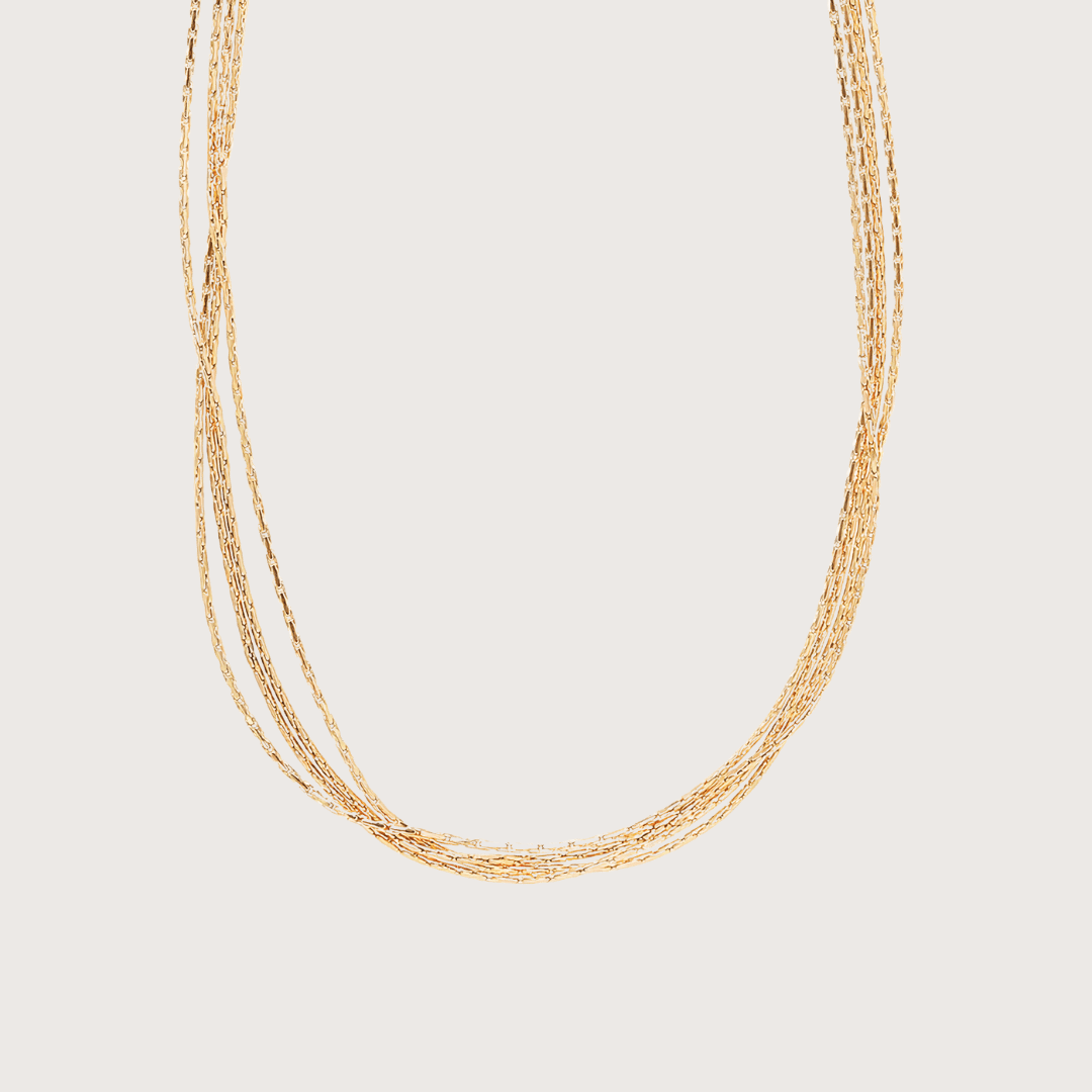 4 Layered Thread Necklace Gold - Cadena Jewellery