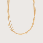 4 Layered Thread Necklace Gold - Cadena Jewellery