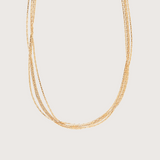 4 Layered Thread Necklace Gold - Cadena Jewellery