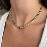 Bella Necklace in Gold Rose Ruby