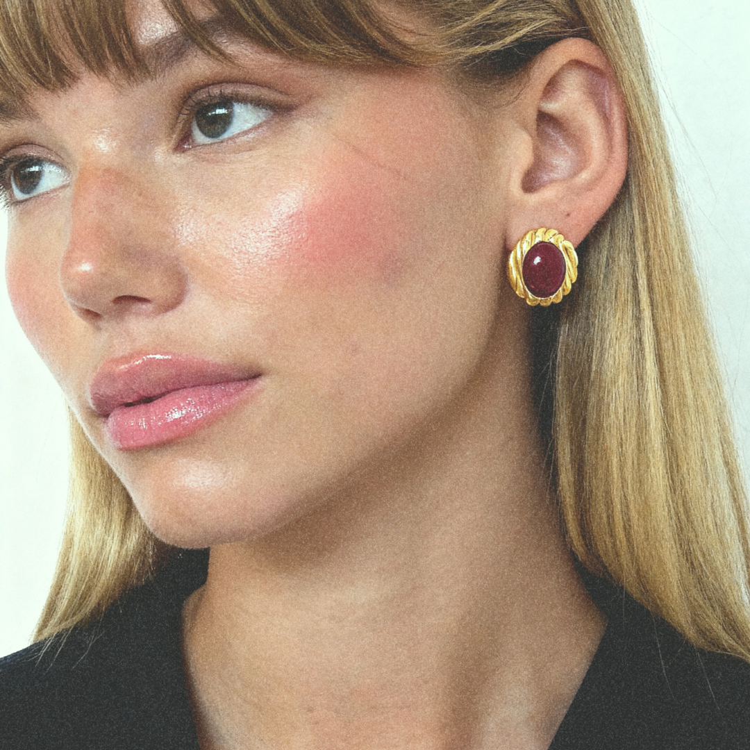 Celine Earrings in Gold - Raena Stones