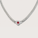Bella Heart Necklace in Silver
