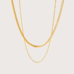 F‍re Herringbone & Rope Layered Necklace - Raena Stones